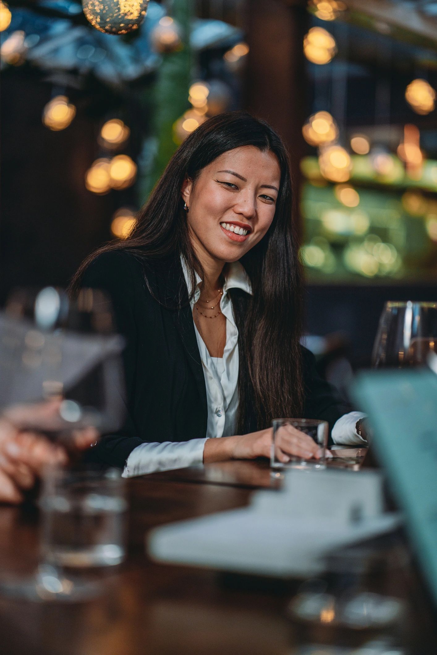 Professional consultant collaborating during a restaurant business meeting